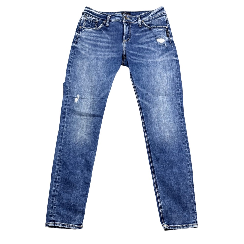 Silver Jeans Co Boyfriend Distressed Medium Wash Jeans L27101SSX303 W30 L29